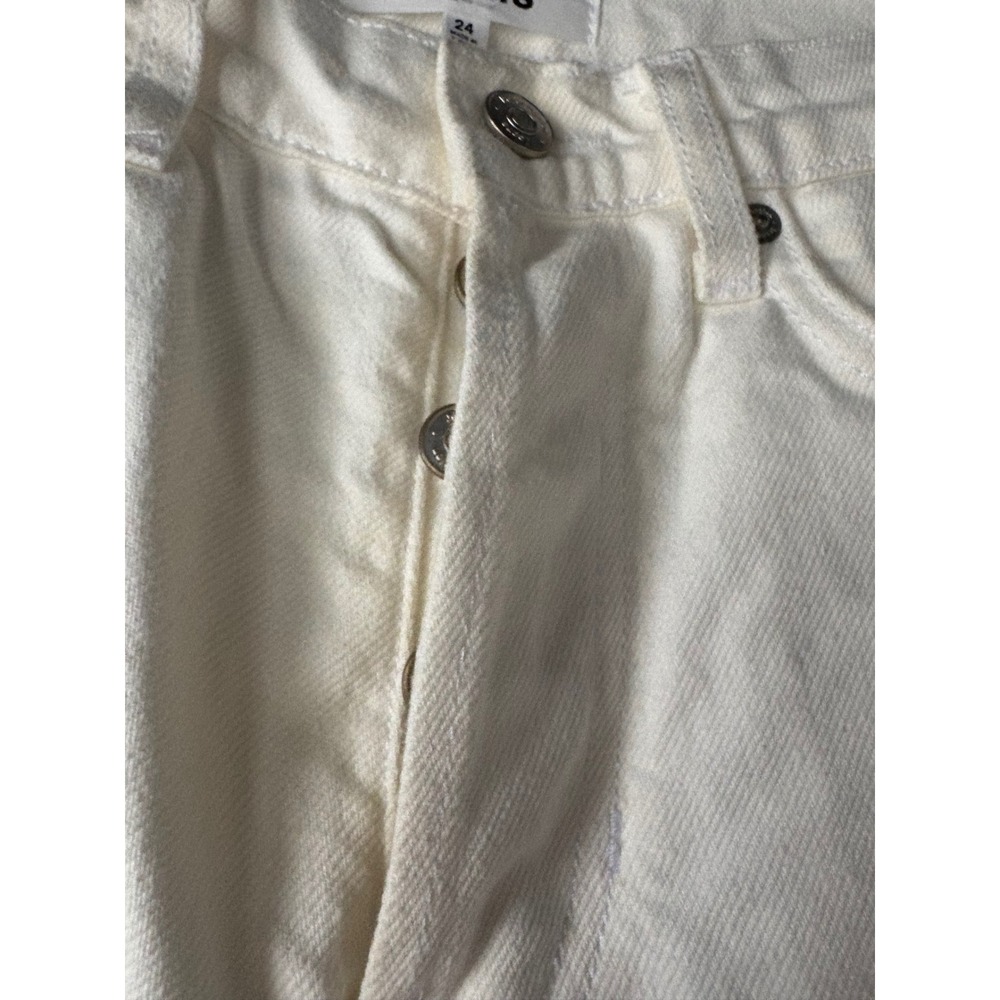 Reformation Cynthia High Rise Straight Jeans White 24 - Picture 4 of 8